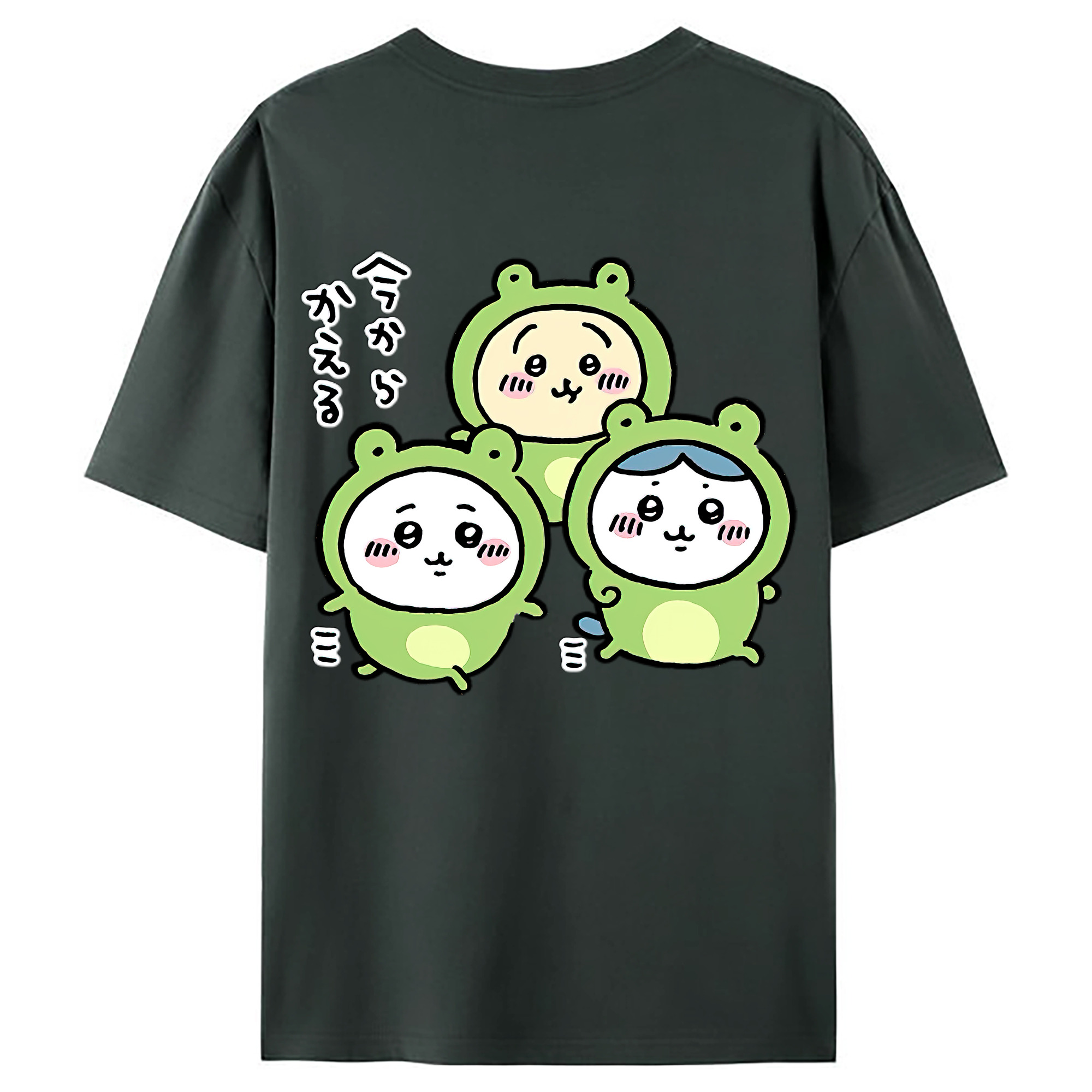 （画像用） ちいかわ ハチワレ Chii-kawa hachiware 綿100％ メンズ半袖Tシャツ（バックプリント） 通気性